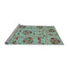 Sideview of Machine Washable Oriental Light Blue Modern Rug, wshabs3643lblu