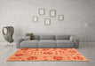 Machine Washable Oriental Orange Modern Area Rugs in a Living Room, wshabs3643org