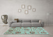 Machine Washable Oriental Light Blue Modern Rug in a Living Room, wshabs3643lblu