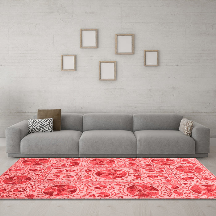 Modern Red Washable Rugs
