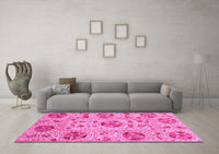 Machine Washable Oriental Pink Modern Rug, wshabs3643pnk