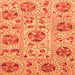 Square Machine Washable Oriental Orange Modern Area Rugs, wshabs3643org