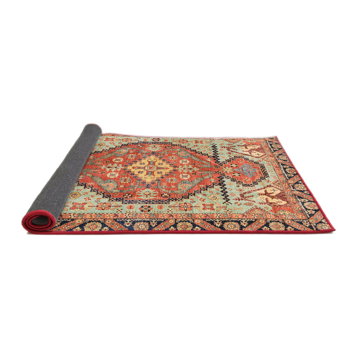 Sideview of Abstract Fire Brick Red Oriental Rug, abs3644