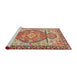 Sideview of Machine Washable Abstract Fire Brick Red Rug, wshabs3644