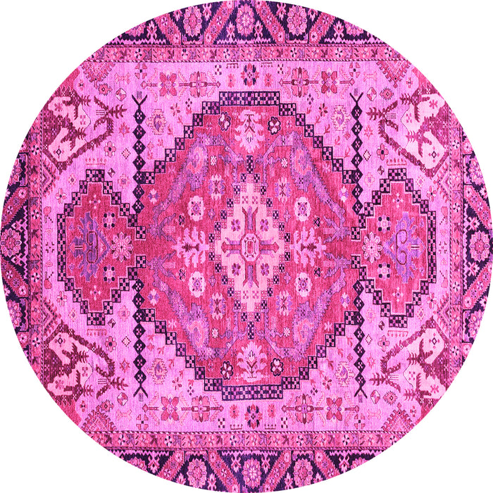 Round Oriental Pink Modern Rug, abs3644pnk