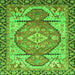 Square Machine Washable Oriental Green Modern Area Rugs, wshabs3644grn