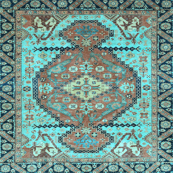 Square Oriental Light Blue Modern Rug, abs3644lblu