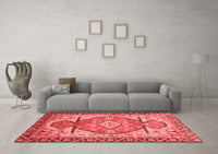 Machine Washable Oriental Red Modern Rug, wshabs3644red