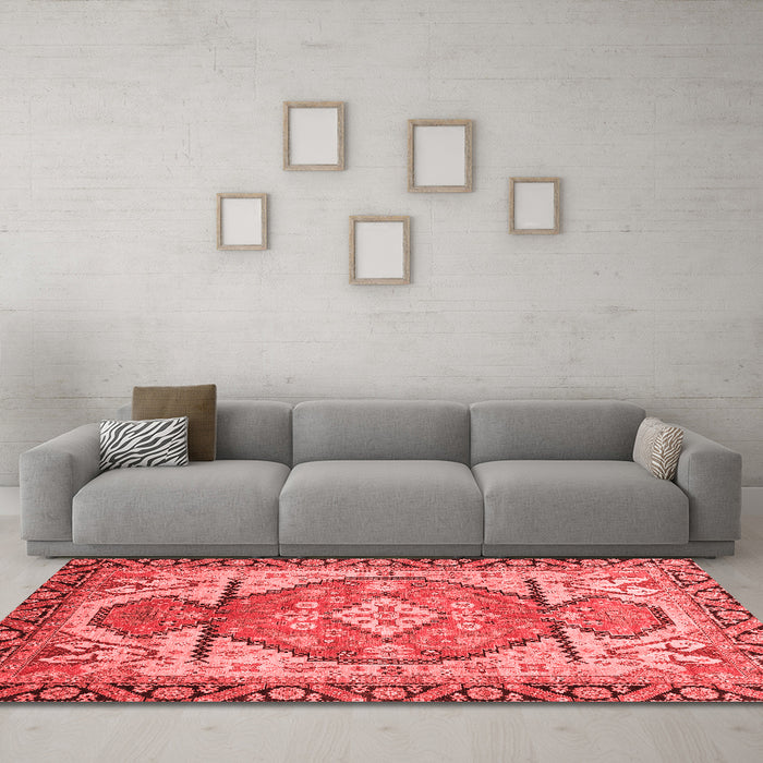 Modern Red Washable Rugs