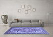 Machine Washable Oriental Blue Modern Rug in a Living Room, wshabs3644blu