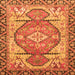 Square Machine Washable Oriental Orange Modern Area Rugs, wshabs3644org