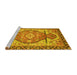 Sideview of Machine Washable Oriental Yellow Modern Rug, wshabs3644yw