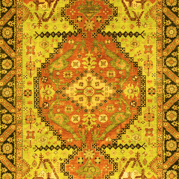 Machine Washable Oriental Yellow Modern Rug, wshabs3644yw