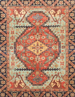 Abstract Fire Brick Red Oriental Rug, abs3644
