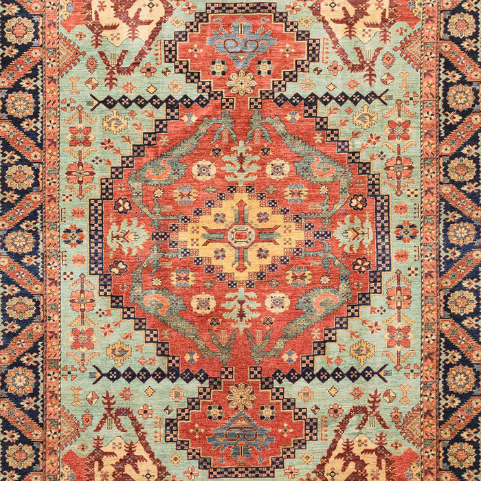 Abstract Fire Brick Red Oriental Rug, abs3644