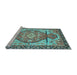 Sideview of Machine Washable Oriental Light Blue Modern Rug, wshabs3644lblu