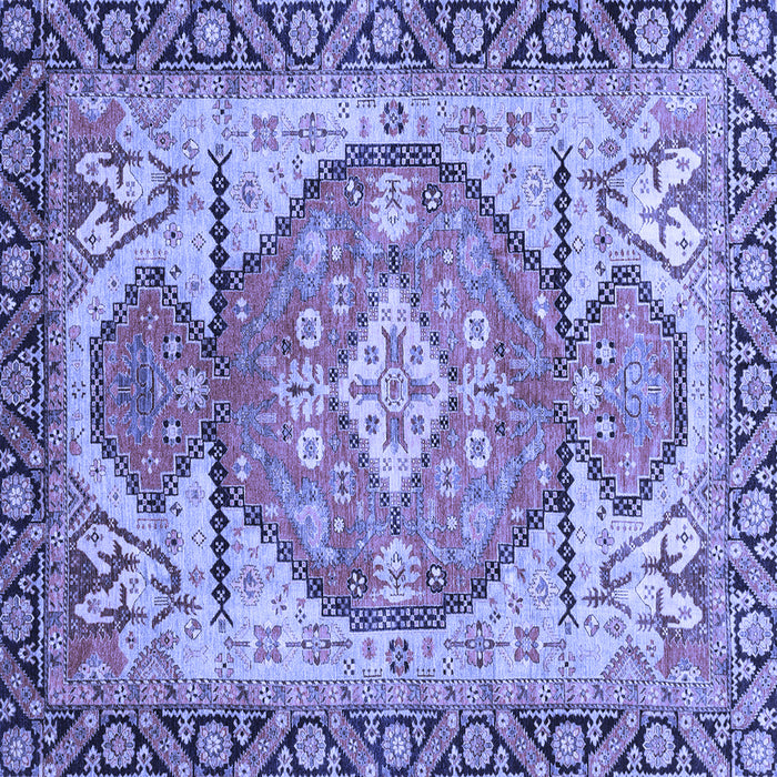 Square Machine Washable Oriental Blue Modern Rug, wshabs3644blu