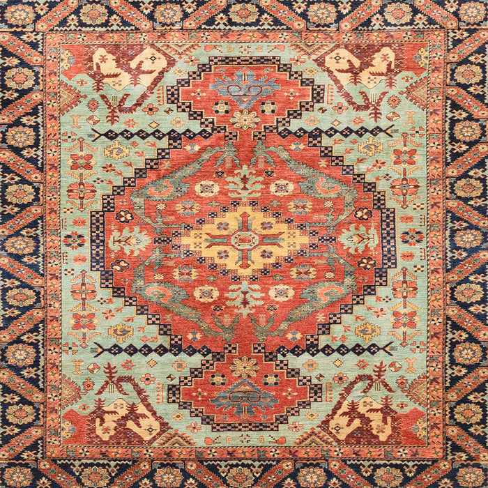 Square Machine Washable Abstract Fire Brick Red Rug, wshabs3644