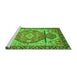 Sideview of Machine Washable Oriental Green Modern Area Rugs, wshabs3644grn