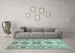 Machine Washable Oriental Light Blue Modern Rug in a Living Room, wshabs3645lblu