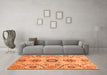 Machine Washable Oriental Orange Modern Area Rugs in a Living Room, wshabs3645org