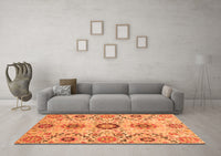 Machine Washable Oriental Orange Modern Rug, wshabs3645org