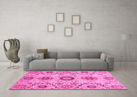 Machine Washable Oriental Pink Modern Rug, wshabs3645pnk