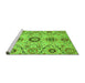 Sideview of Machine Washable Oriental Green Modern Area Rugs, wshabs3645grn