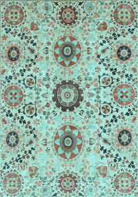 Oriental Light Blue Modern Rug, abs3645lblu