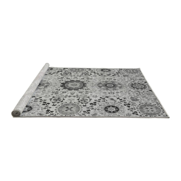 Sideview of Machine Washable Oriental Gray Modern Rug, wshabs3645gry