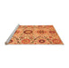 Sideview of Machine Washable Oriental Orange Modern Area Rugs, wshabs3645org