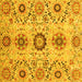 Square Machine Washable Oriental Yellow Modern Rug, wshabs3645yw