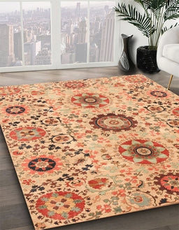 Machine Washable Abstract Orange Rug in a Family Room, wshabs3645