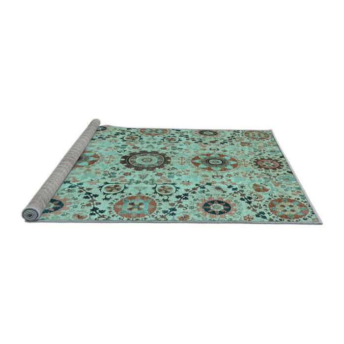 Sideview of Machine Washable Oriental Light Blue Modern Rug, wshabs3645lblu