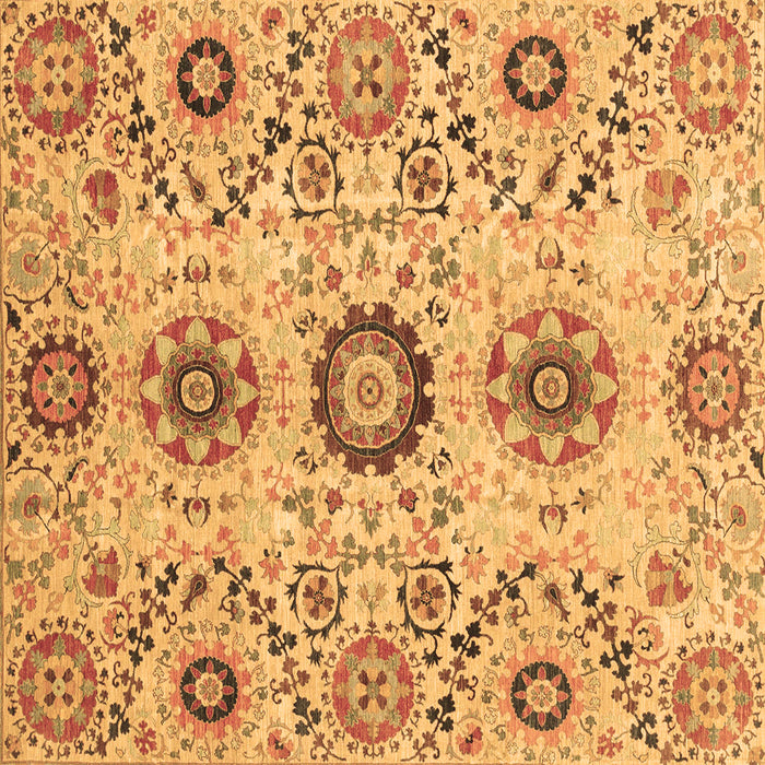 Square Machine Washable Oriental Brown Modern Rug, wshabs3645brn