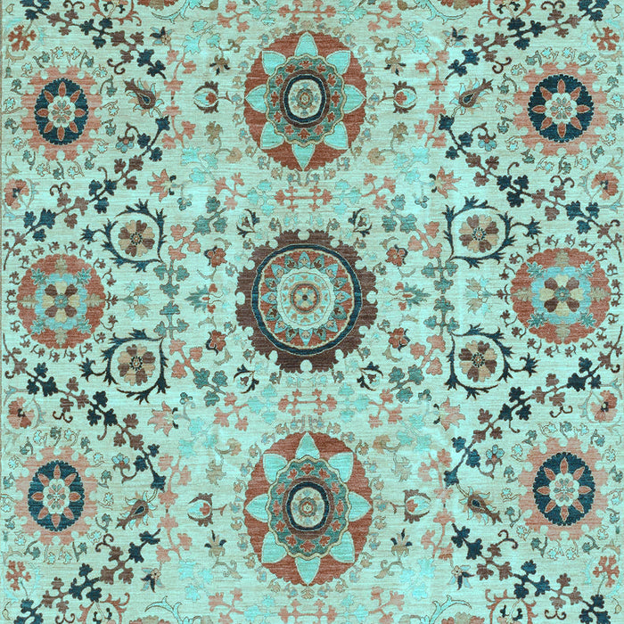 Machine Washable Oriental Light Blue Modern Rug, wshabs3645lblu