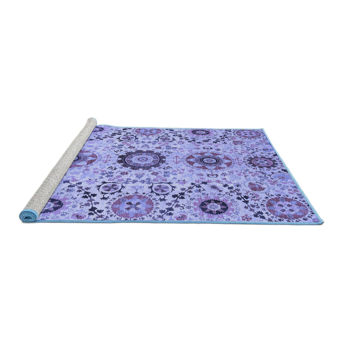 Sideview of Machine Washable Oriental Blue Modern Rug, wshabs3645blu