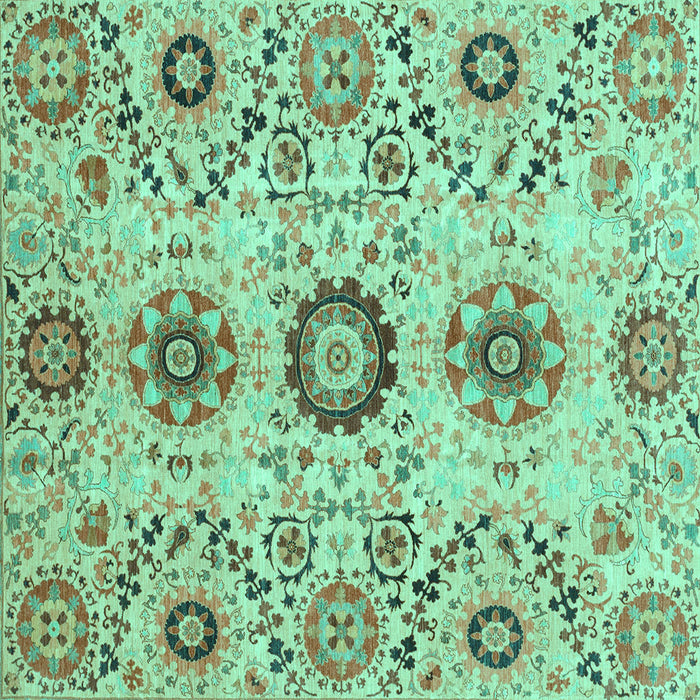 Square Oriental Turquoise Modern Rug, abs3645turq