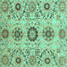 Square Oriental Turquoise Modern Rug, abs3645turq