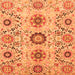 Square Machine Washable Oriental Orange Modern Area Rugs, wshabs3645org