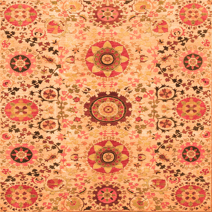 Square Oriental Orange Modern Rug, abs3645org