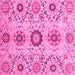 Square Machine Washable Oriental Pink Modern Rug, wshabs3645pnk