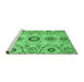 Sideview of Machine Washable Oriental Emerald Green Modern Area Rugs, wshabs3645emgrn