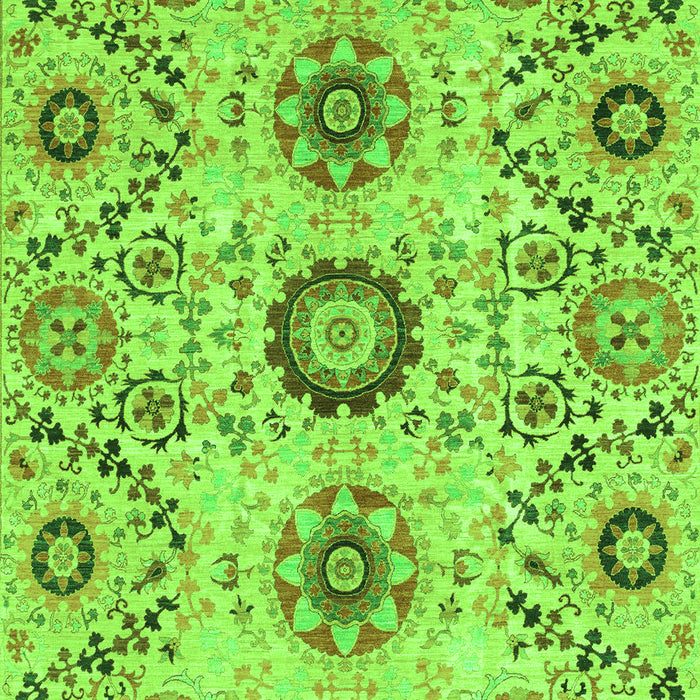 Machine Washable Oriental Green Modern Area Rugs, wshabs3645grn