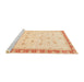 Sideview of Machine Washable Abstract Sun Yellow Rug, wshabs3646