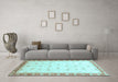 Machine Washable Oriental Light Blue Modern Rug in a Living Room, wshabs3646lblu