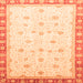 Square Oriental Orange Modern Rug, abs3646org