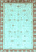 Machine Washable Oriental Light Blue Modern Rug, wshabs3646lblu