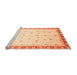 Sideview of Machine Washable Oriental Orange Modern Area Rugs, wshabs3646org