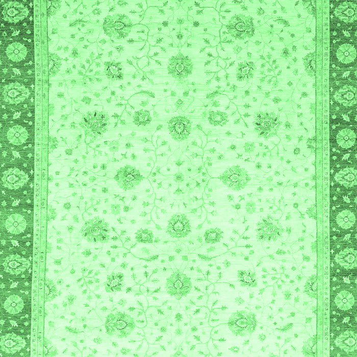 Machine Washable Oriental Emerald Green Modern Area Rugs, wshabs3646emgrn
